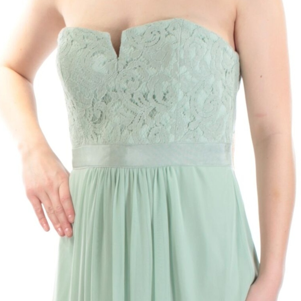 NWT Adrianna Papell Green Strapless Tulle Dress - Picture 1 of 5